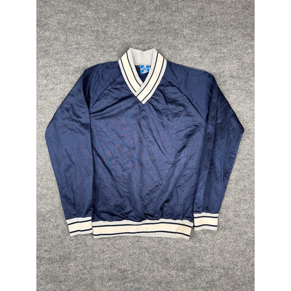 Vintage Champion USA V-Neck Pullover Windbreaker Navy White Trim Size Small 90s - Picture 7 of 16
